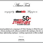 Silicon India recognized AbeerTech as “50 best startups to work for 2017”